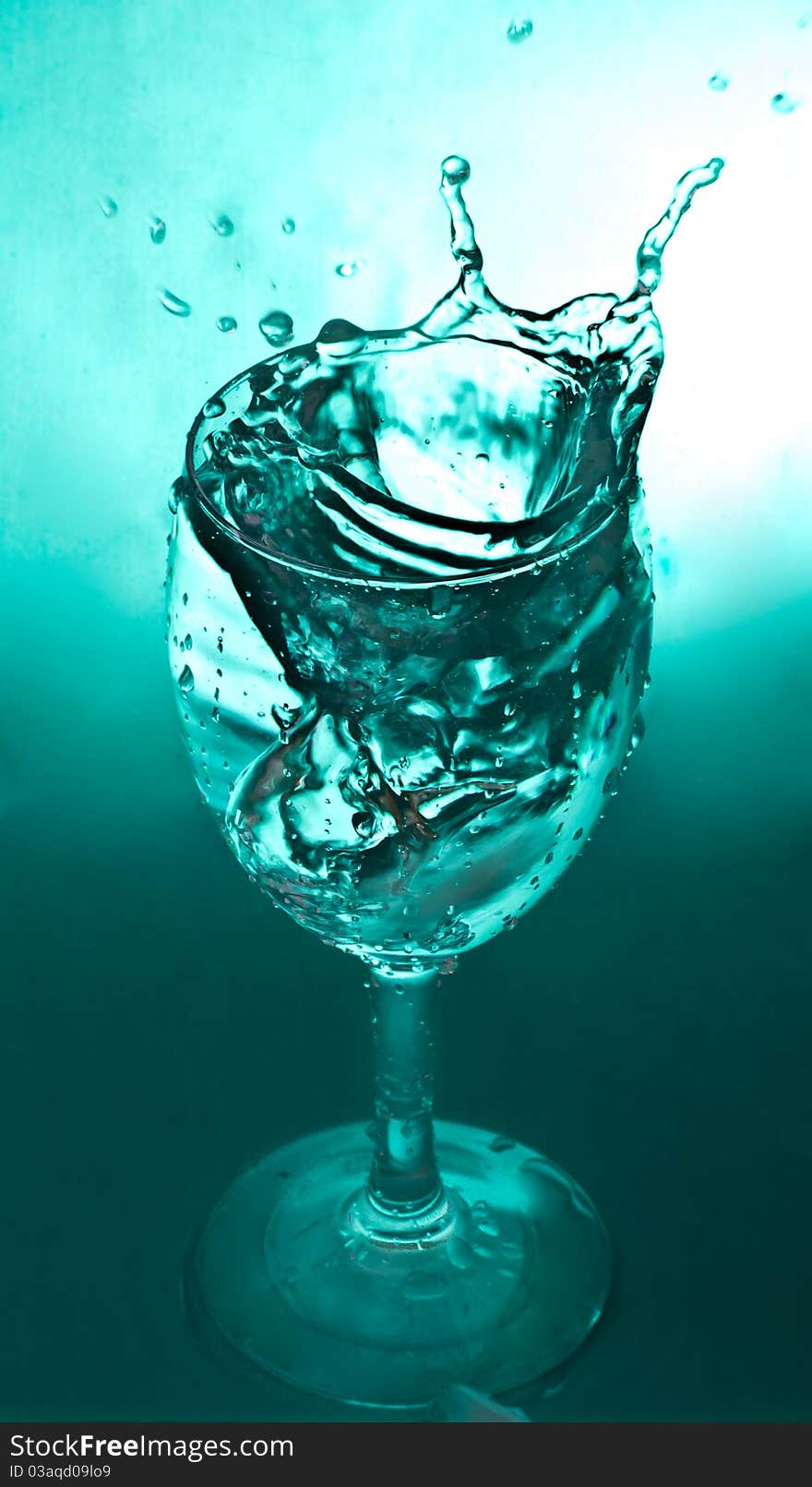 Glass with water splash