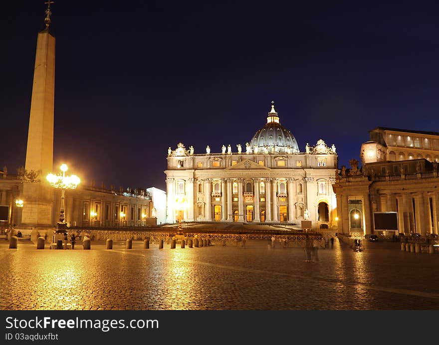 San Pietro in the night