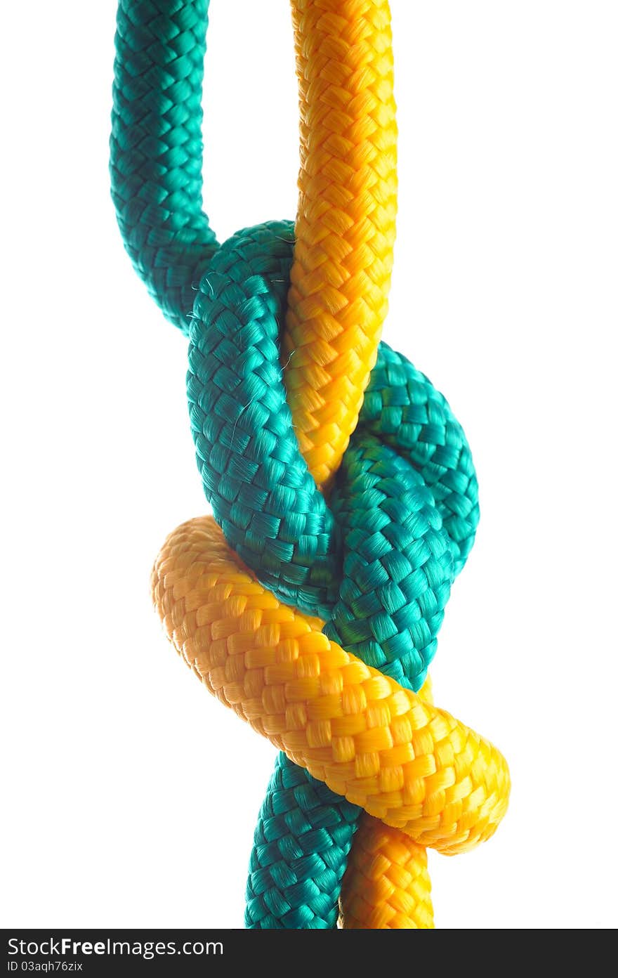 Rope With Marine Knot On White Background