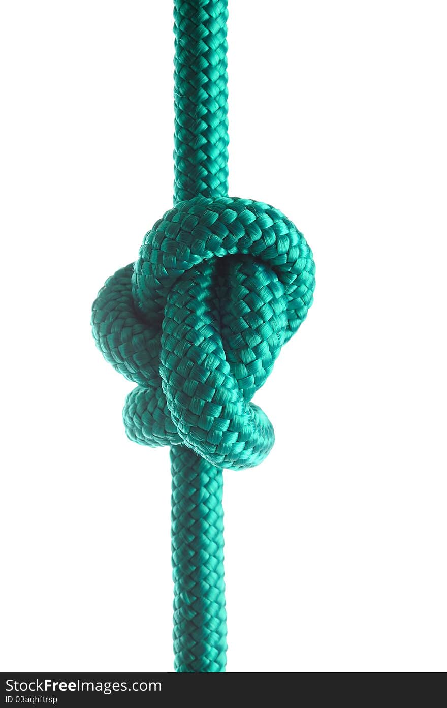 Rope with marine knot isolated on white background. Rope with marine knot isolated on white background