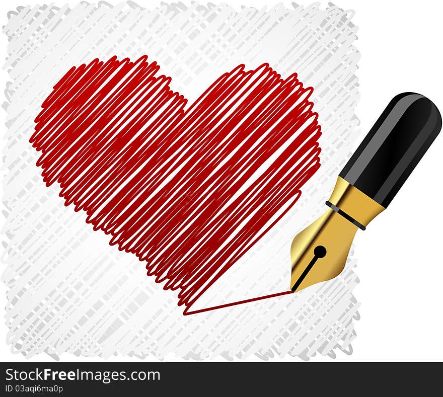 Scribbled red heart symbol. Vector EPS8. Scribbled red heart symbol. Vector EPS8.