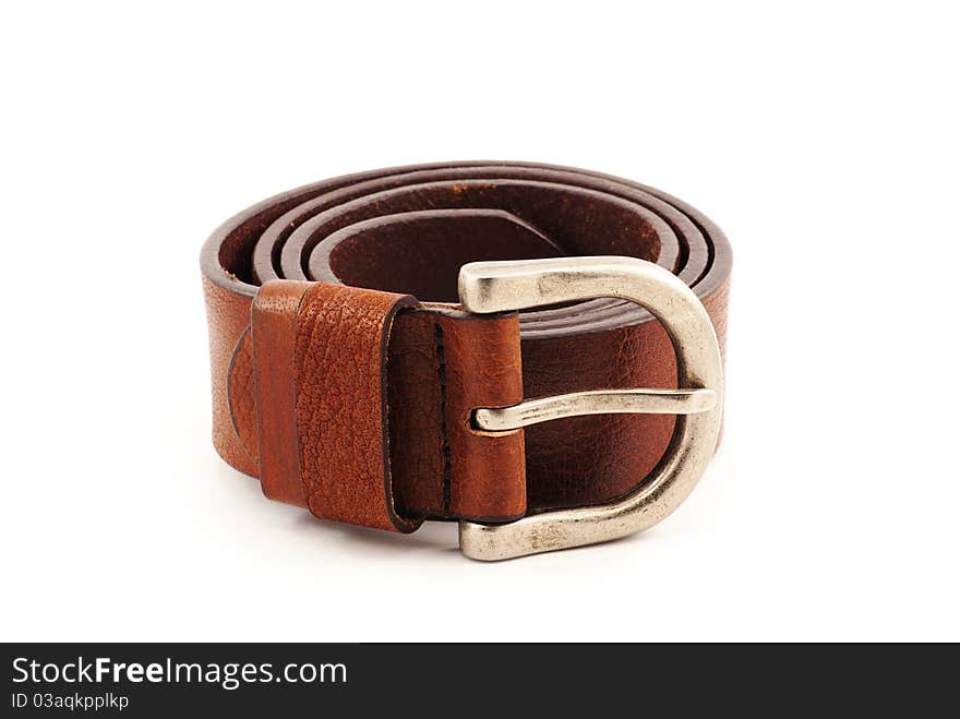 Men's belt against a white background