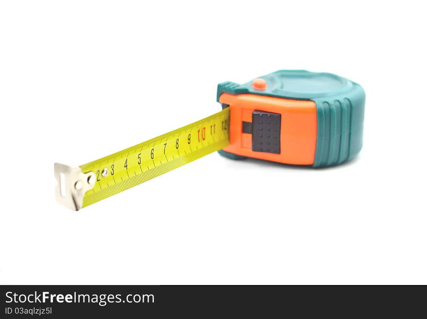 Measuring tape isolated on white background.