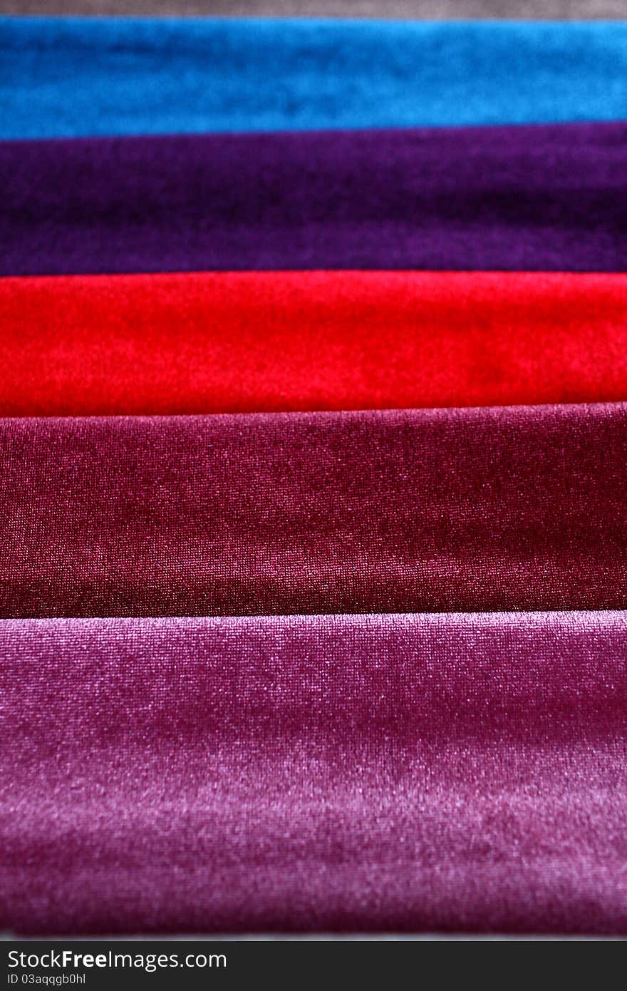 Fabrics of various colors in the furniture store. Fabrics of various colors in the furniture store