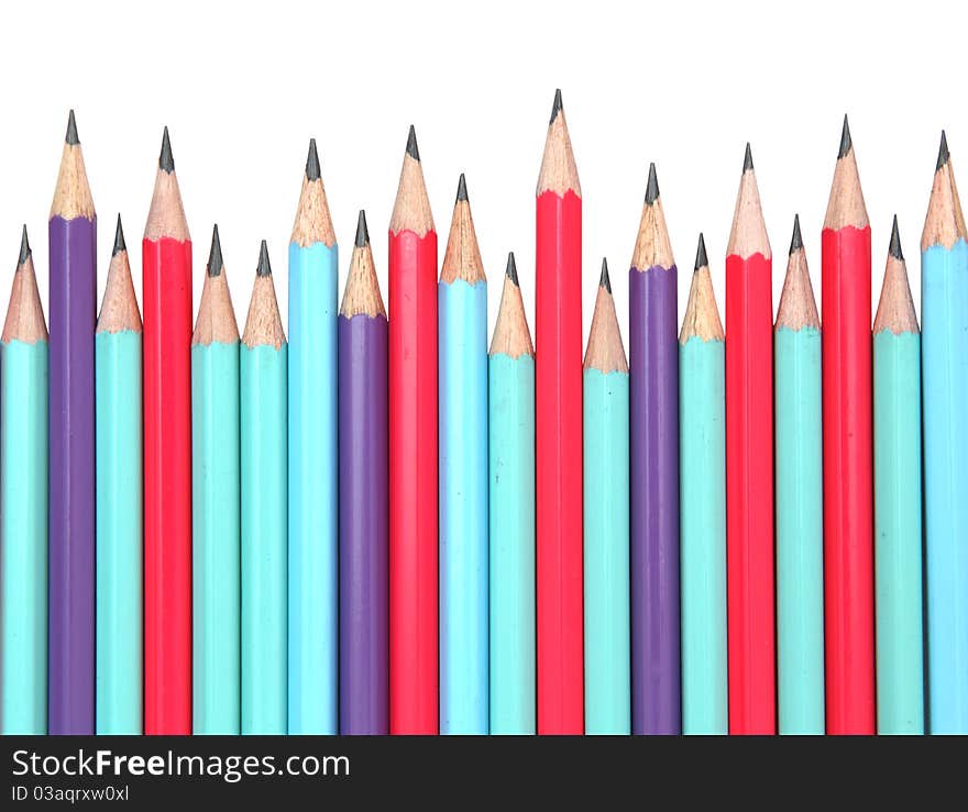 Colorful pencils isolated on white