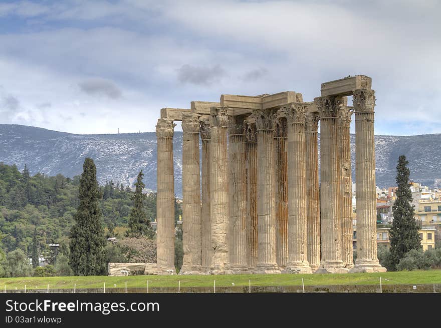 Photo of the Temple of Olympian Zeus in Athens,Greece