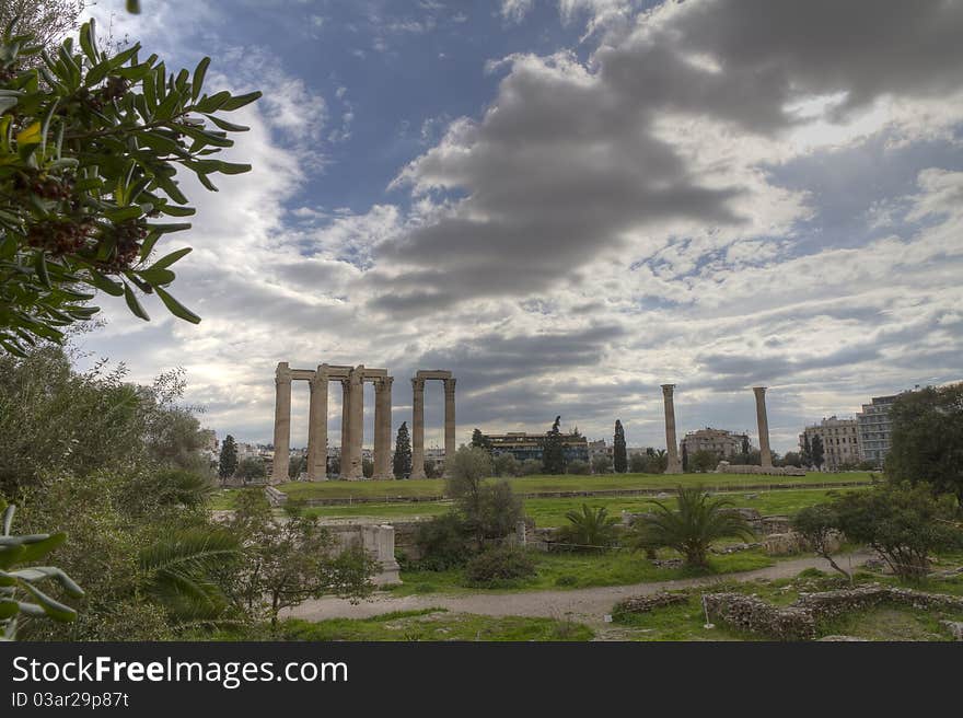 Photo of the Temple of Olympian Zeus in Athens,Greece