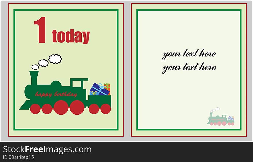 One today birthday card template