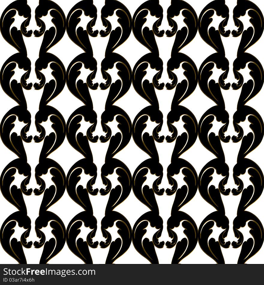 Seamless damask black white designs patterns. Vector. Seamless damask black white designs patterns. Vector