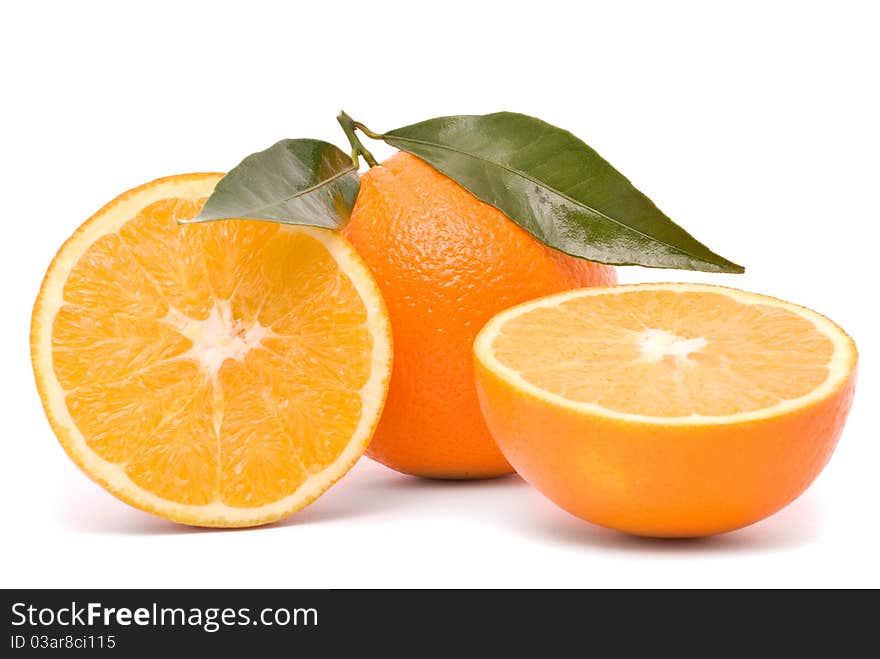 Juicy orange isolated on a white background.