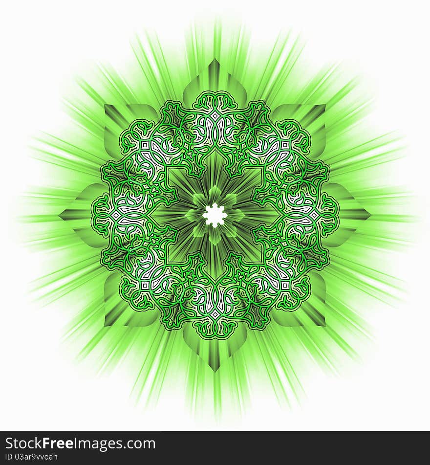 Green star ornamental tile