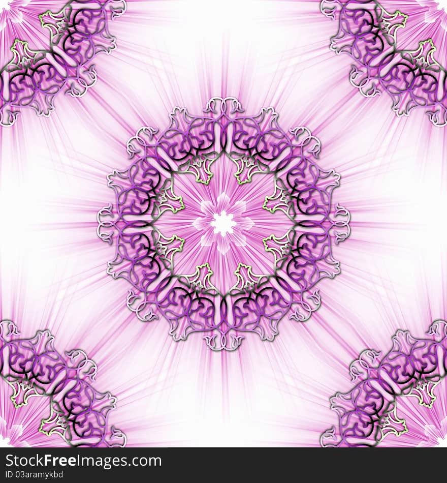 Pink stars ornamental tile illustration. Pink stars ornamental tile illustration