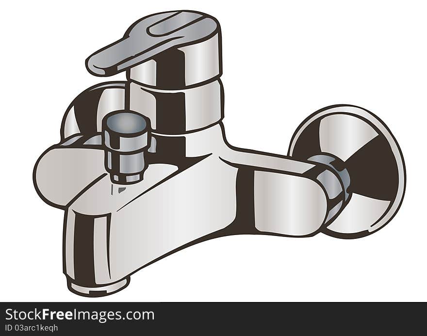 vector illustration of the faucet