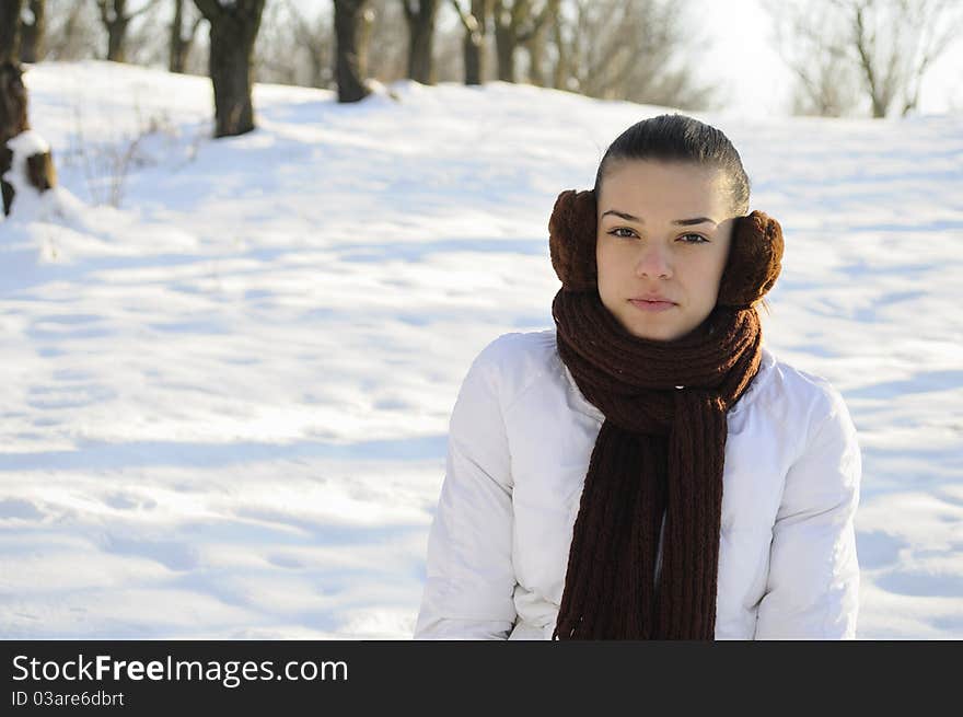 Girl posing in winter