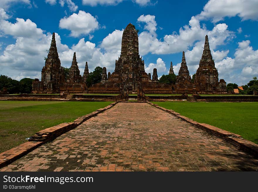 Temple old in ayutthaya