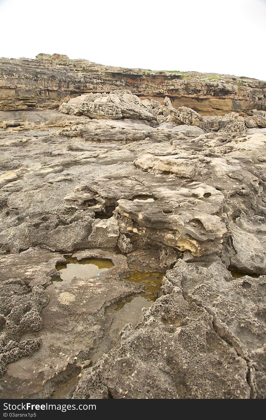 Detail of rock coastside