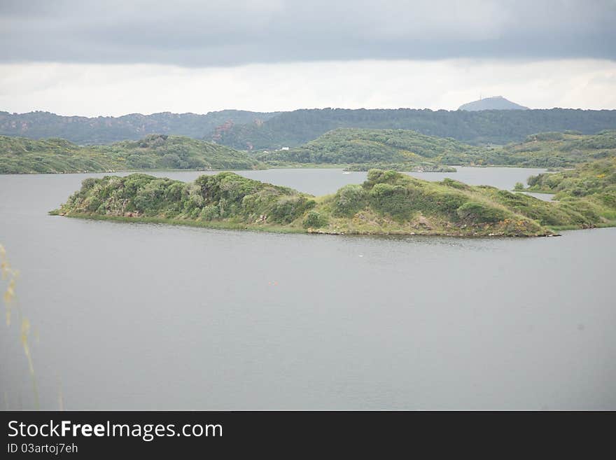 Albufera lagoon at Menorca island in Spain. Albufera lagoon at Menorca island in Spain