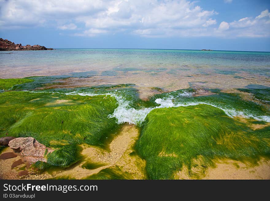 Pilar beach at Menorca island in Spain. Pilar beach at Menorca island in Spain