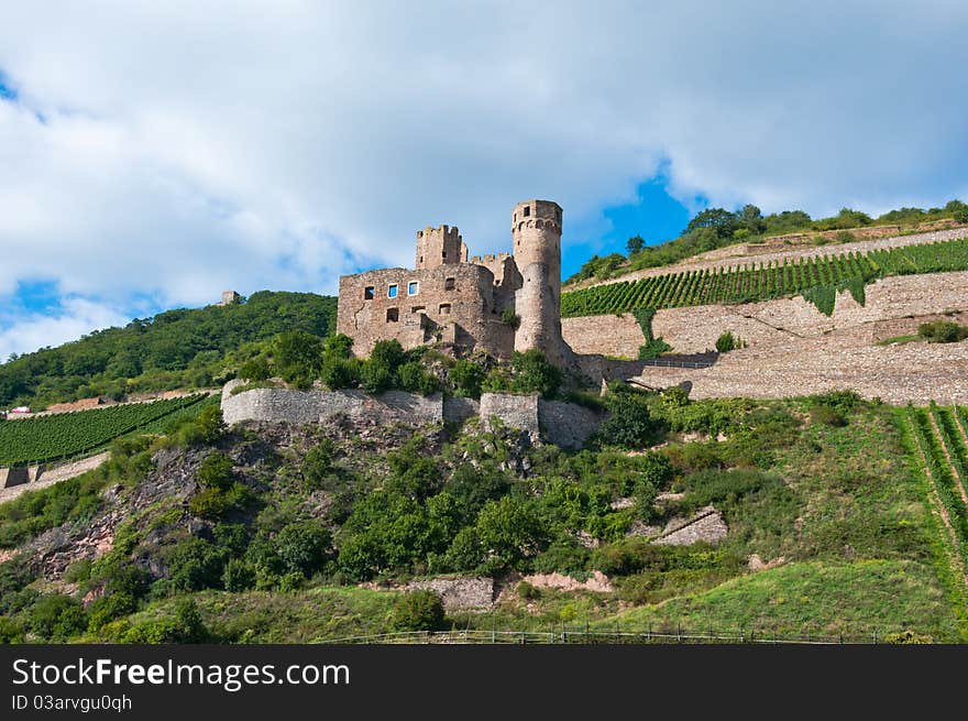 The old castle on the hill in Germany.