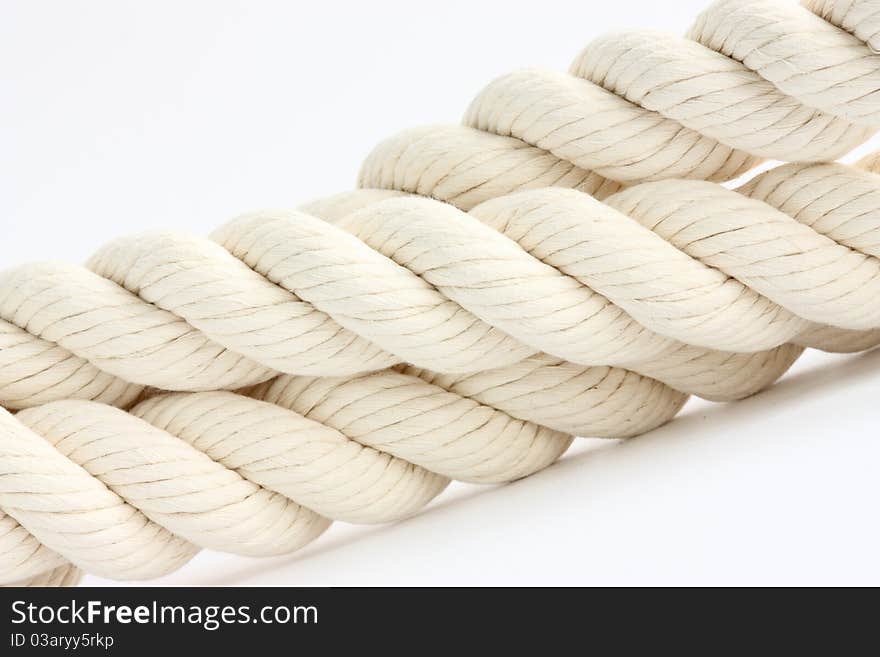 Macro shot of a cable on white background