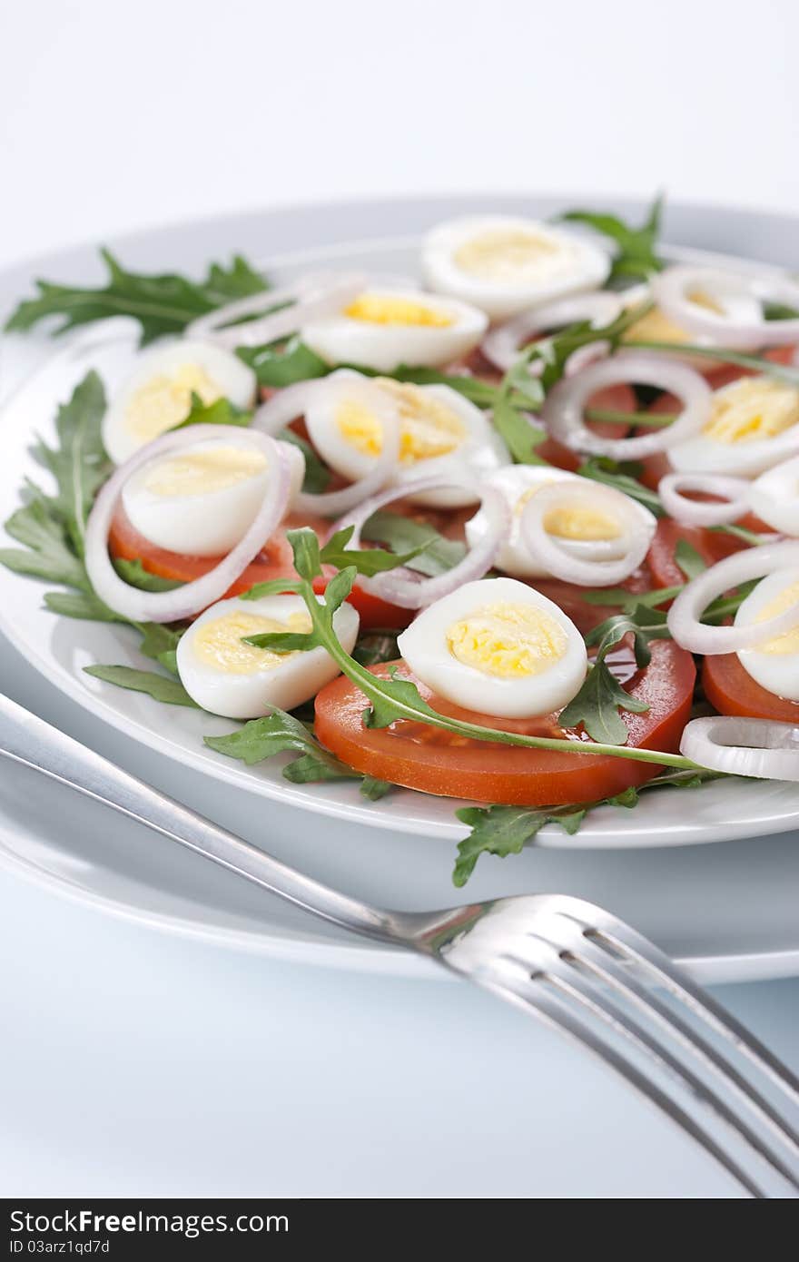 Healthy salad with eggs