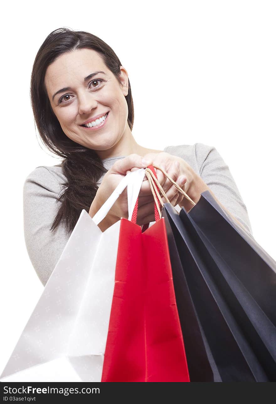 Beautiful woman with shopping bags