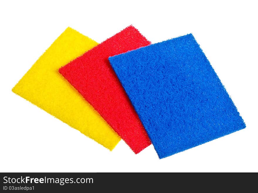 Multicolored sponges for dishwashing