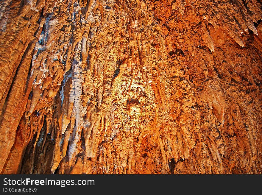 Texture of the rocks in Luray caves