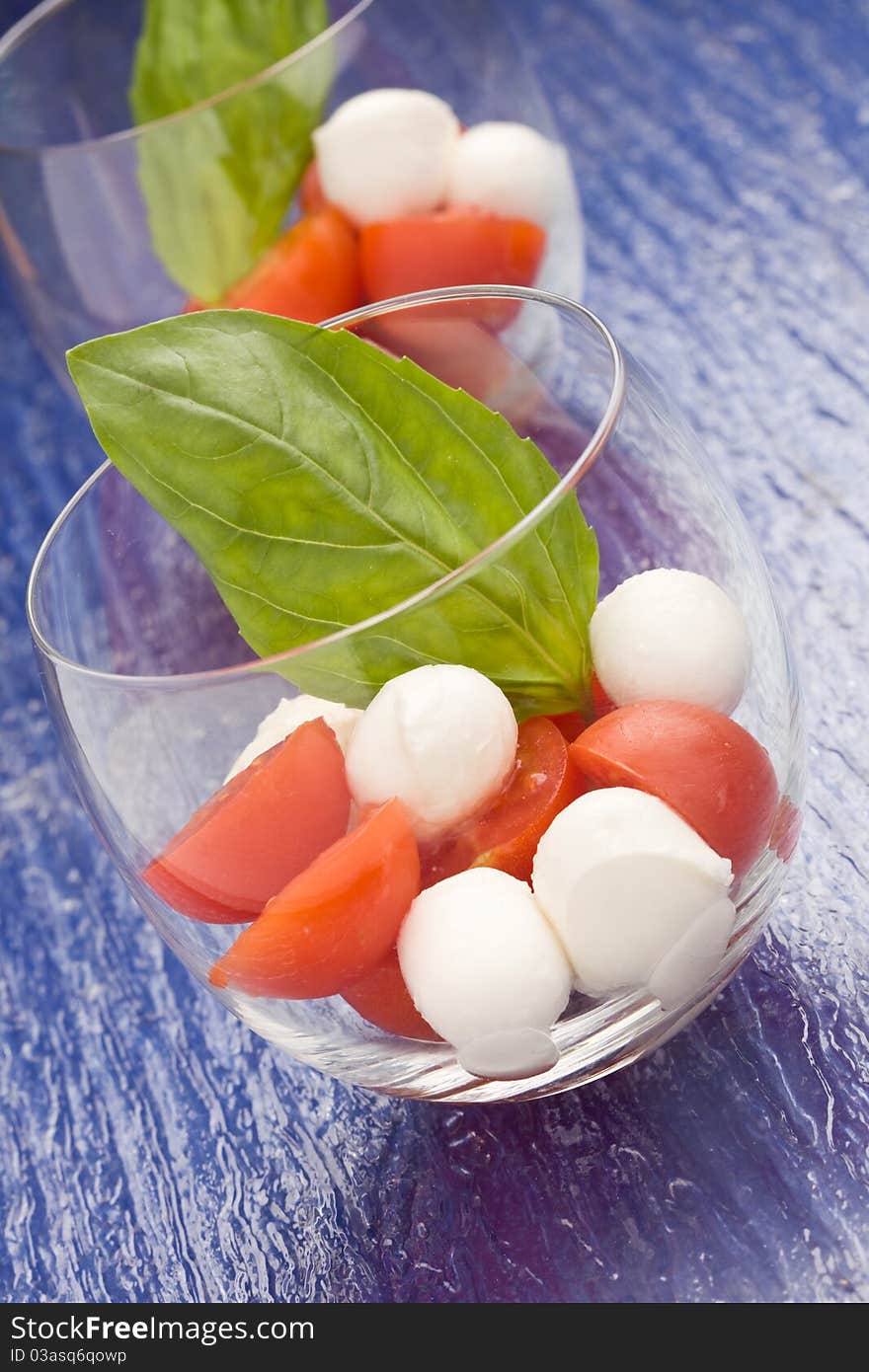 Tomato Mozzarella Appetizer In Glass - Caprese