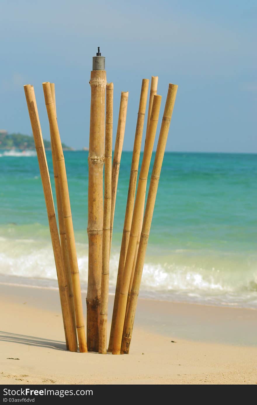 Nice beach view with cloudy blue sky