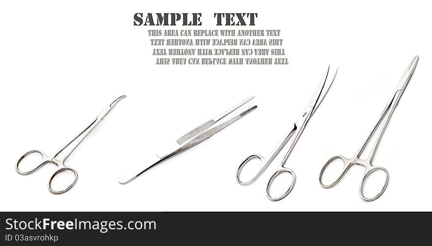 Medical instrument isolate white background