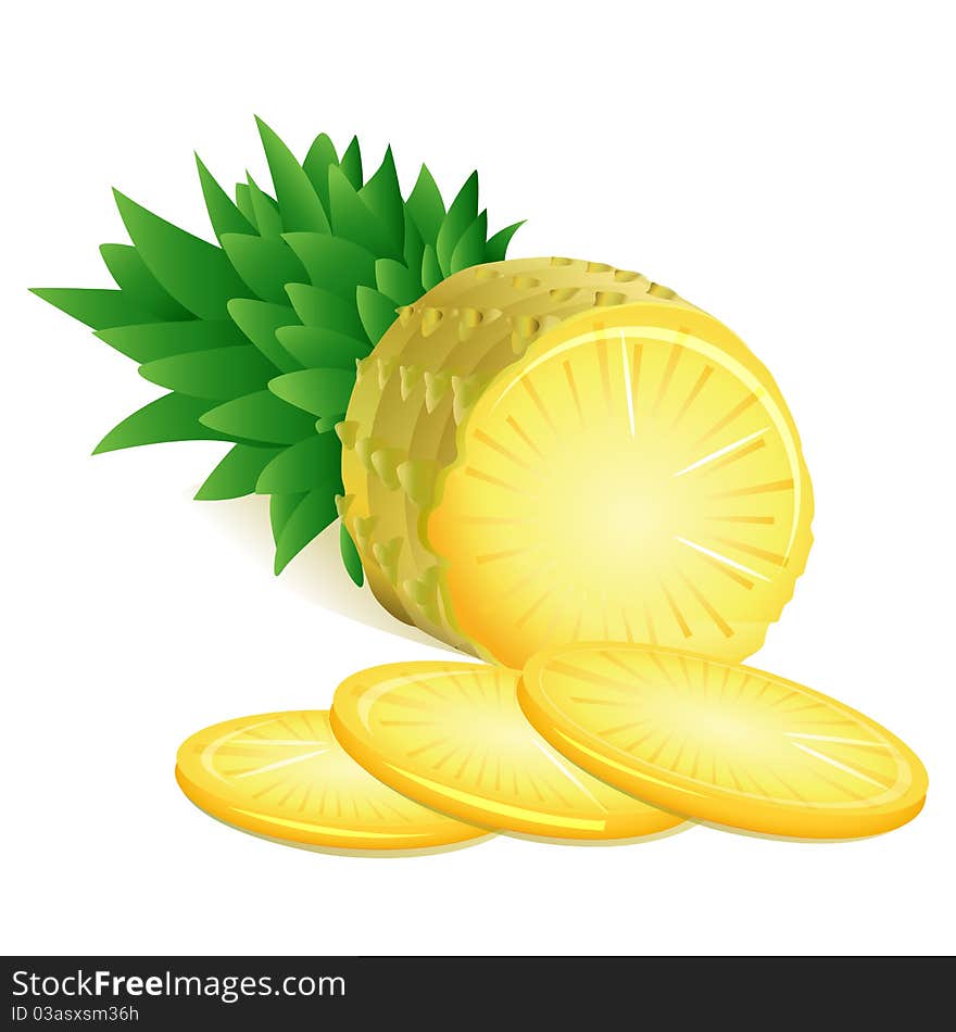 Illustration of pineapple on white background