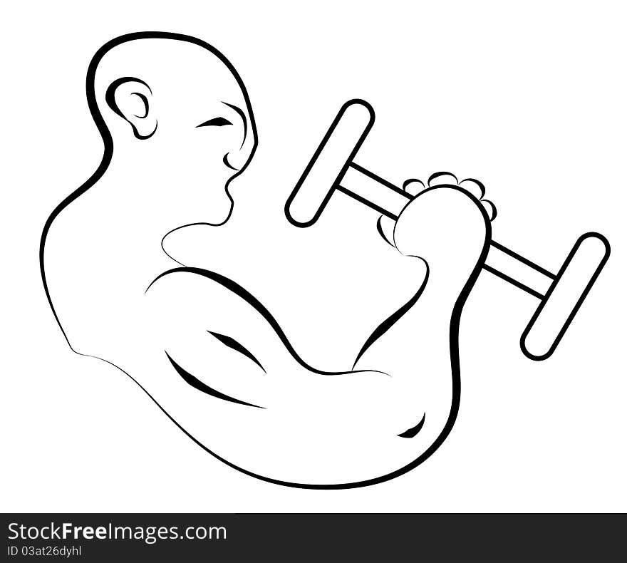 An illustration of a man lifting a weight. An illustration of a man lifting a weight.