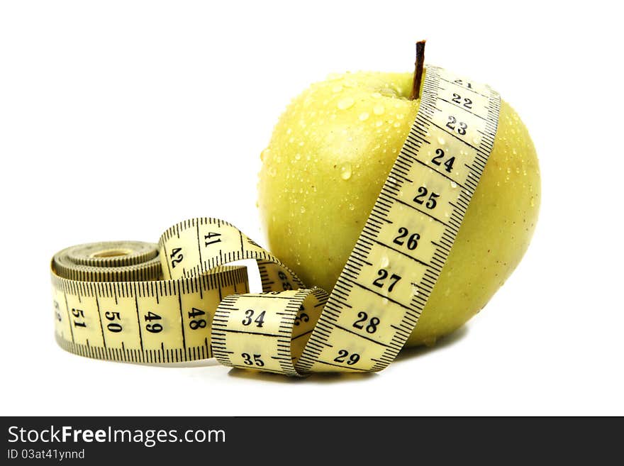 Apple with a ruler