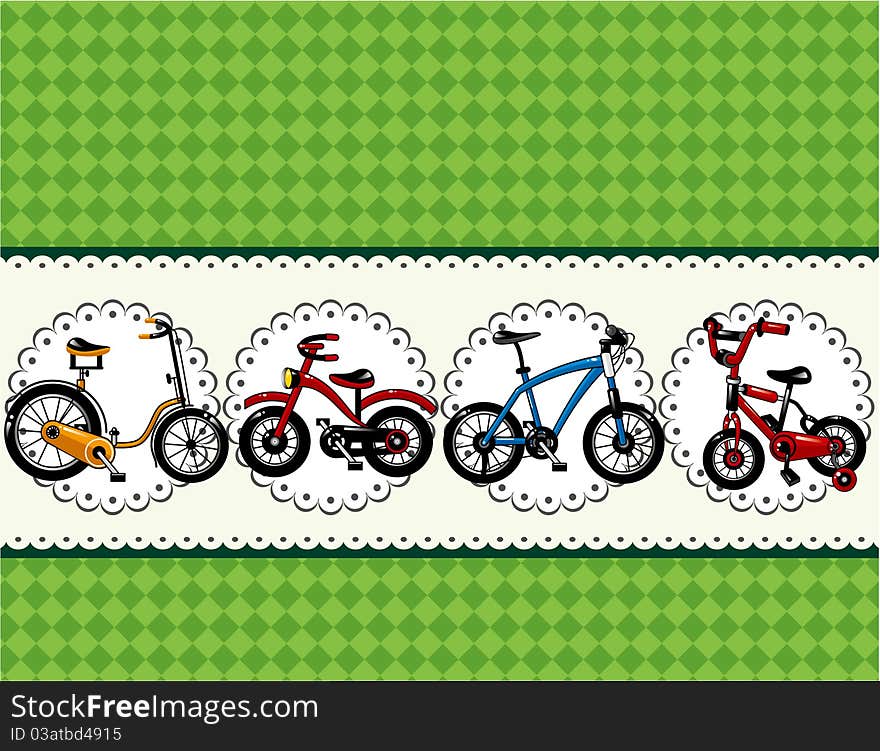 Cartoon Bicycle Card