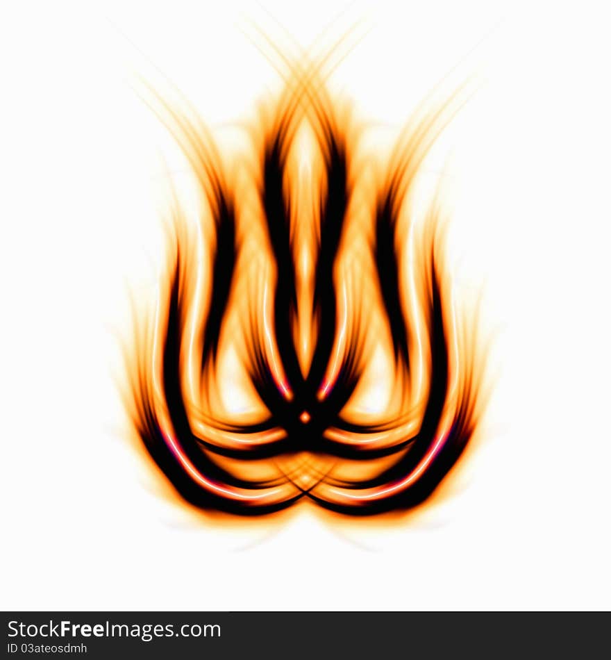 Abstract red fire on white background. Abstract red fire on white background