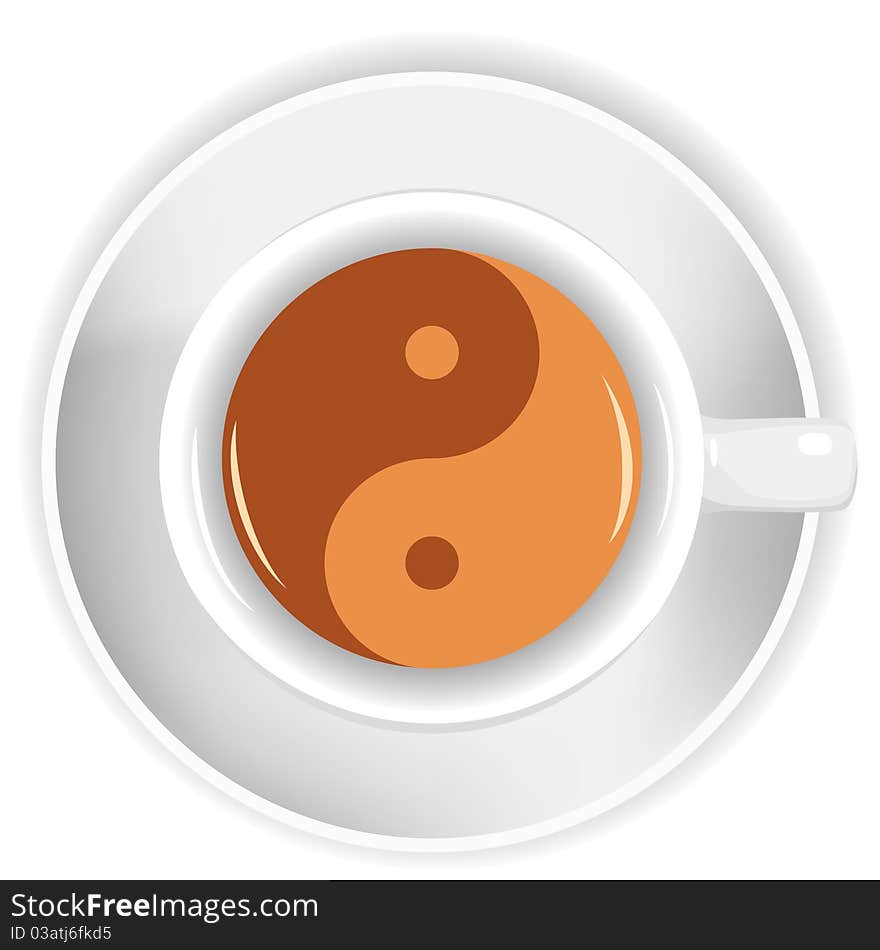 Illustration of coffee with milk