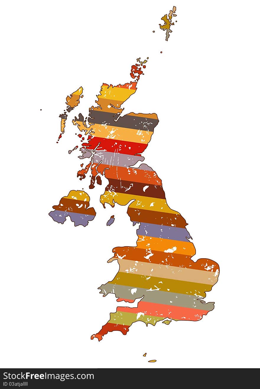 Great Britain map in abstract design