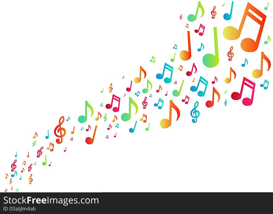 Bright colored notes music background