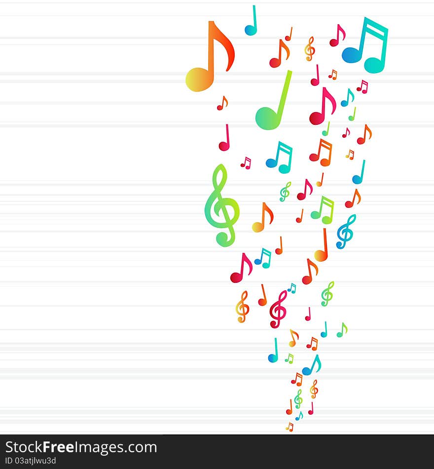 Bright colored notes music background