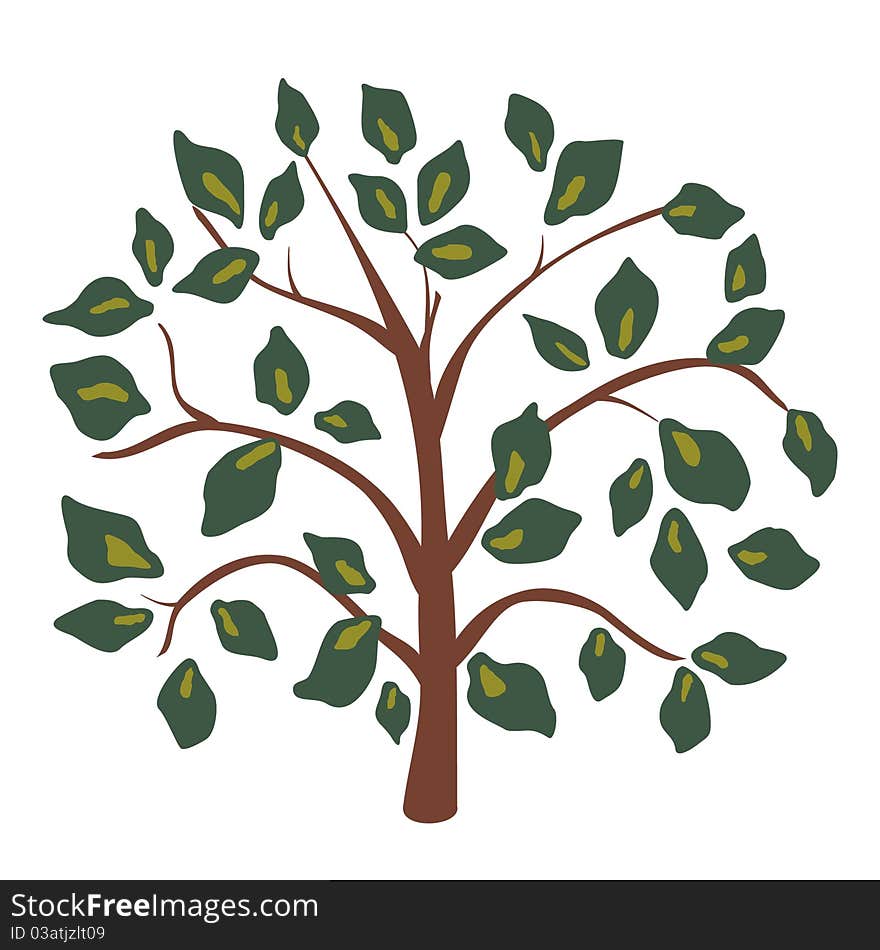 Illustration of beautiful green leaf tree