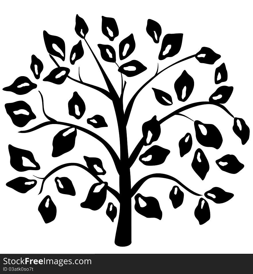 Illustration of beautiful black tree