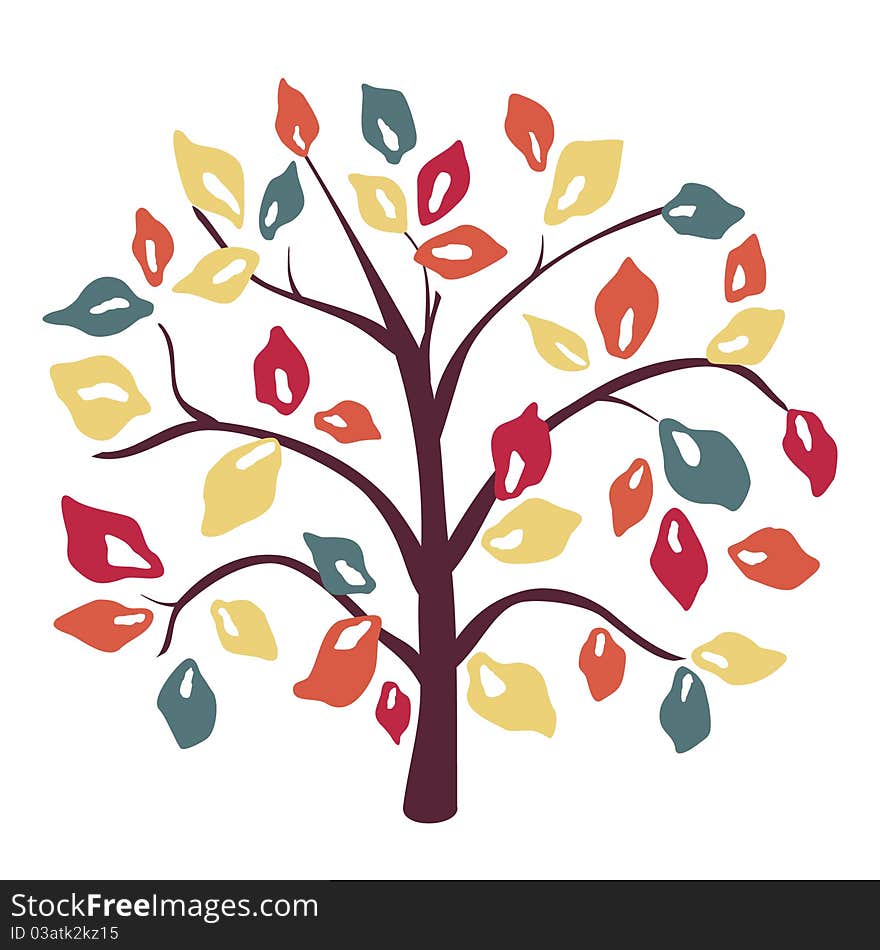 Illustration of beautiful colored tree