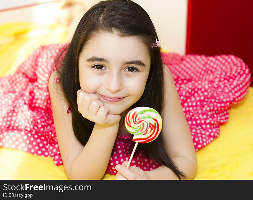 Girl with lollipop