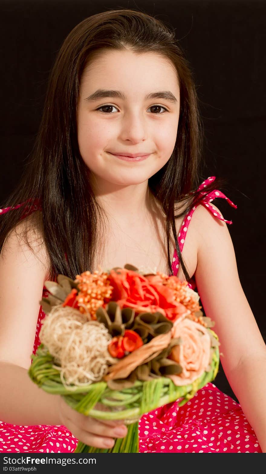 Little Girl With Orange Flowers