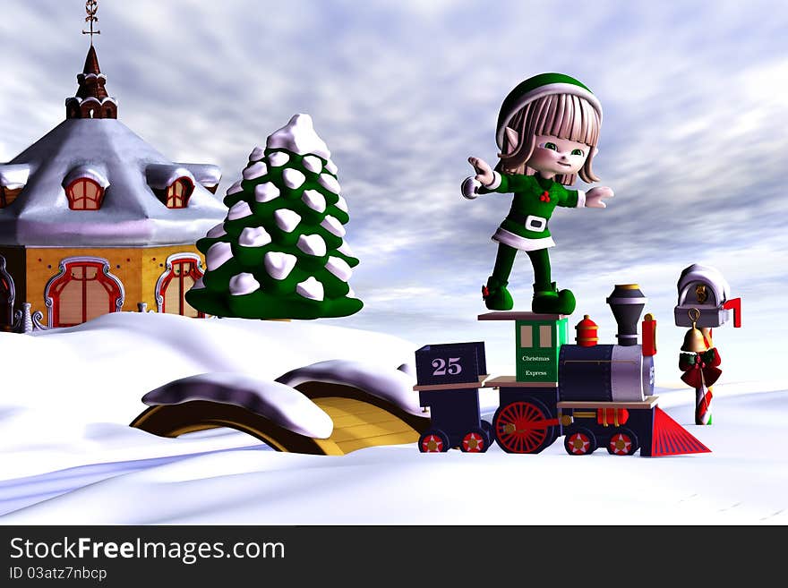 3d render of Christmas Express