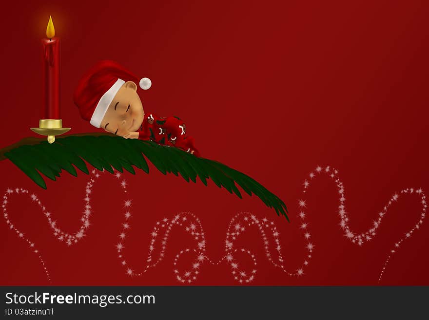 3d render of christmas baby