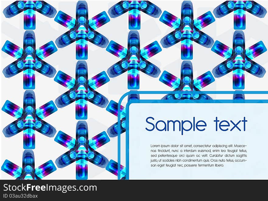 Abstract background with blue molecular shapes. Abstract background with blue molecular shapes