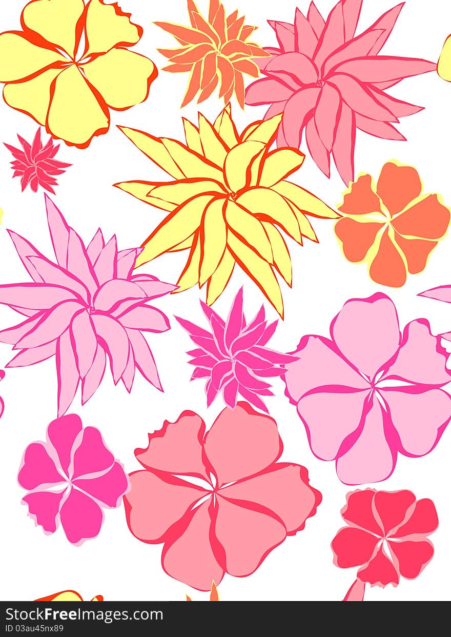 Abstract floral seamless pattern