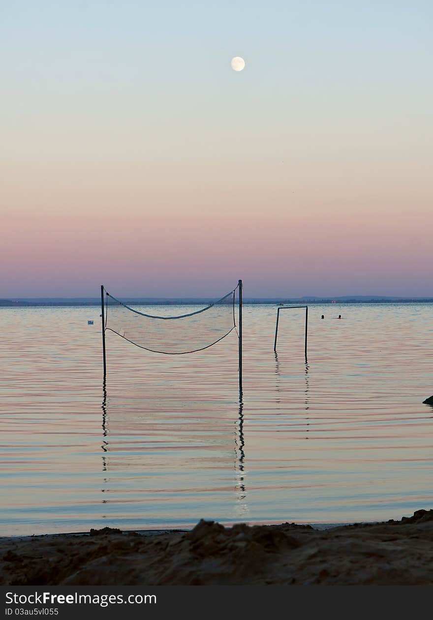 Beautiful sunset on a calm lake